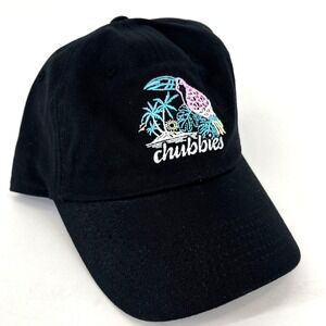 Chubbies Hat Cap Mens Strapback Black Toucan Beach Tropical Embroidered EXCELLEN